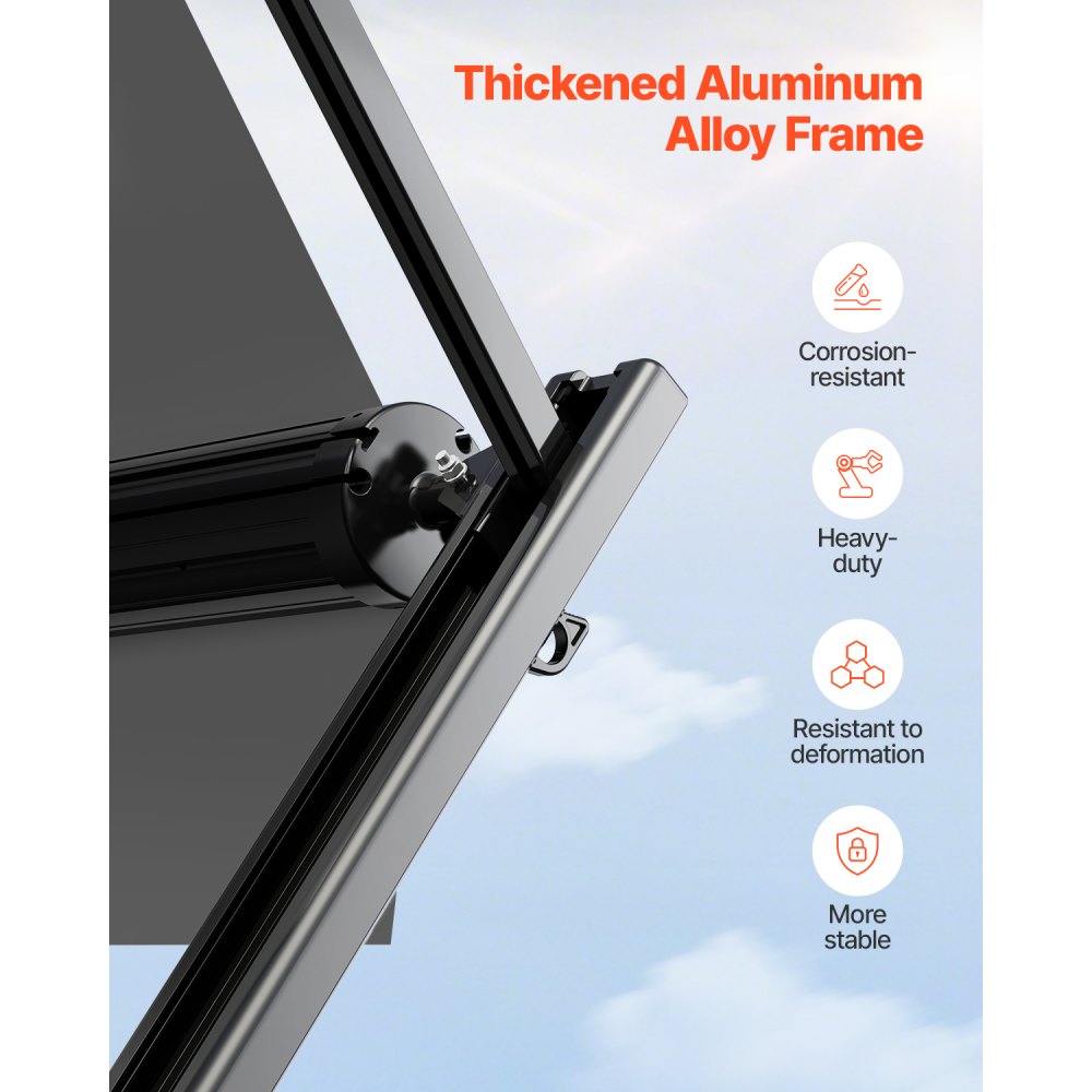 VEVOR Manual RV Awning Complete Kit, 16' Retractable Awning with Aluminum Alloy Frame, Outdoor Trailer Awning, Fit for Most RVs(Black Fade)