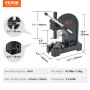 VEVOR Arbor Press, 0.5 Ton Manual Arbor Press, 4.6" Maximum Height, Cast Iron Heavy-duty Manual Desktop Arbor Press, Precision Hand Press for Stamping, Bending, Stretching, Forming