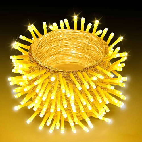 VEVOR LED Christmas String Lights, 200 LED, 76 ft Connectable Warm White Christmas Lights Outdoor, with 8 Modes, Auto Timer, Twinkle Fairy Lighting Plug in, Waterproof for Tree Yard Patio Decoration