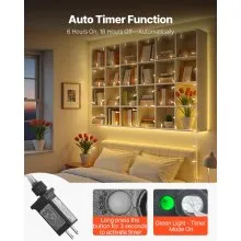 VEVOR LED Christmas String Lights 200 LED 76 ft Connectable Warm White Lights
