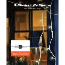 VEVOR LED Christmas String Lights 200 LED 76 ft Connectable Warm White Lights