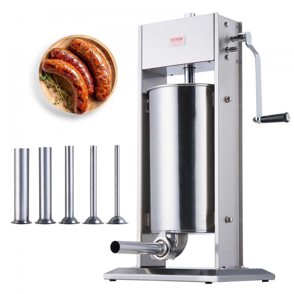 VEVOR Manual Sausage Stuffer 15 L Vertical Sausage Machine 304 Stainless Steel