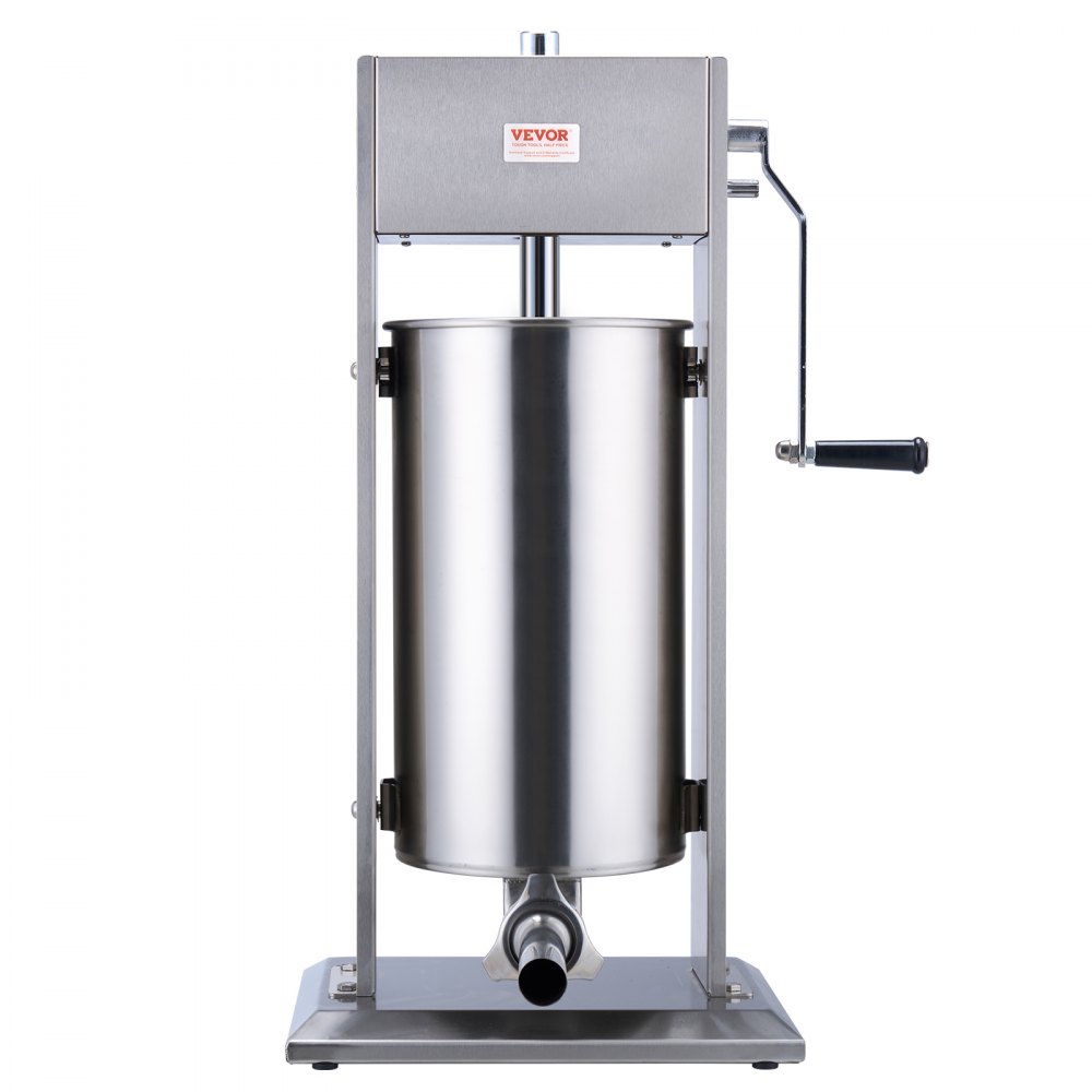 VEVOR Manual Sausage Stuffer, 15 L / 30 LBS Vertical Sausage Machine, Dual-Speed Meat Stuffer, Made of Food-Grade 304 Stainless Steel, Includes 5 Stuffing Tubes, for Home Kitchen Restaurant Commercial