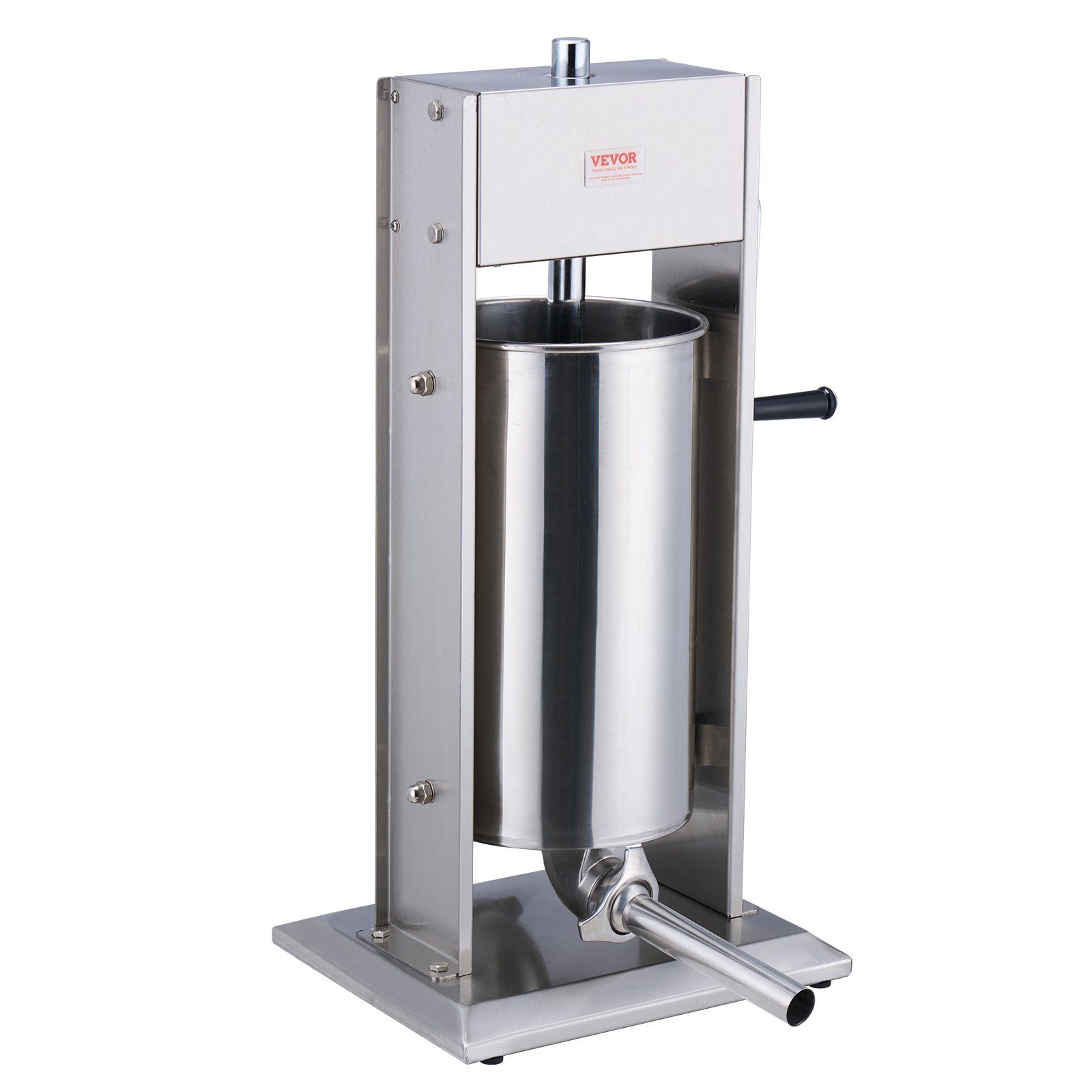 VEVOR Manual Sausage Stuffer, 15 L / 30 LBS Vertical Sausage Machine, Dual-Speed Meat Stuffer, Made of Food-Grade 304 Stainless Steel, Includes 5 Stuffing Tubes, for Home Kitchen Restaurant Commercial