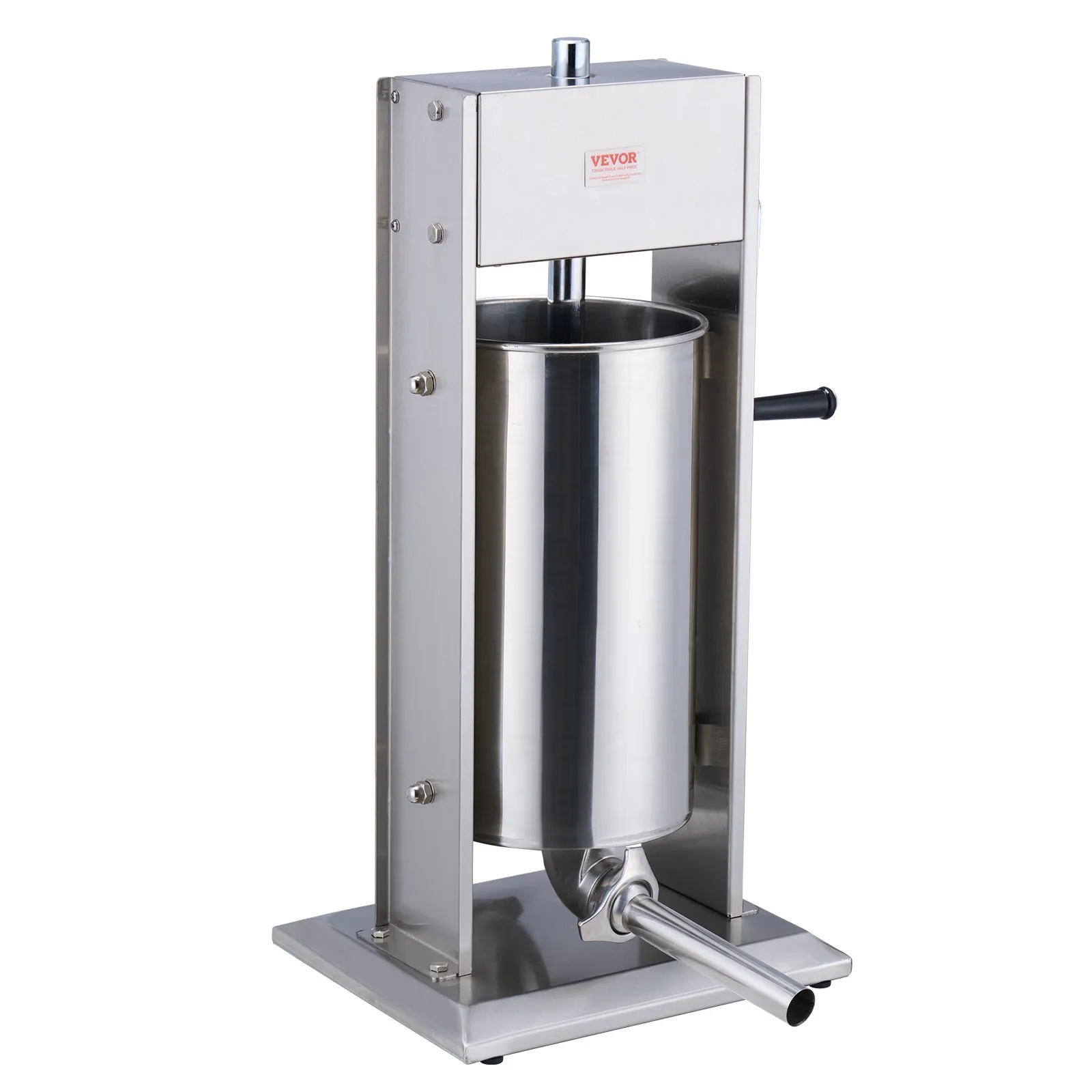 VEVOR Manual Sausage Stuffer, 15 L / 30 LBS Vertical Sausage Machine, Dual-Speed Meat Stuffer, Made of Food-Grade 304 Stainless Steel, Includes 5 Stuffing Tubes, for Home Kitchen Restaurant Commercial