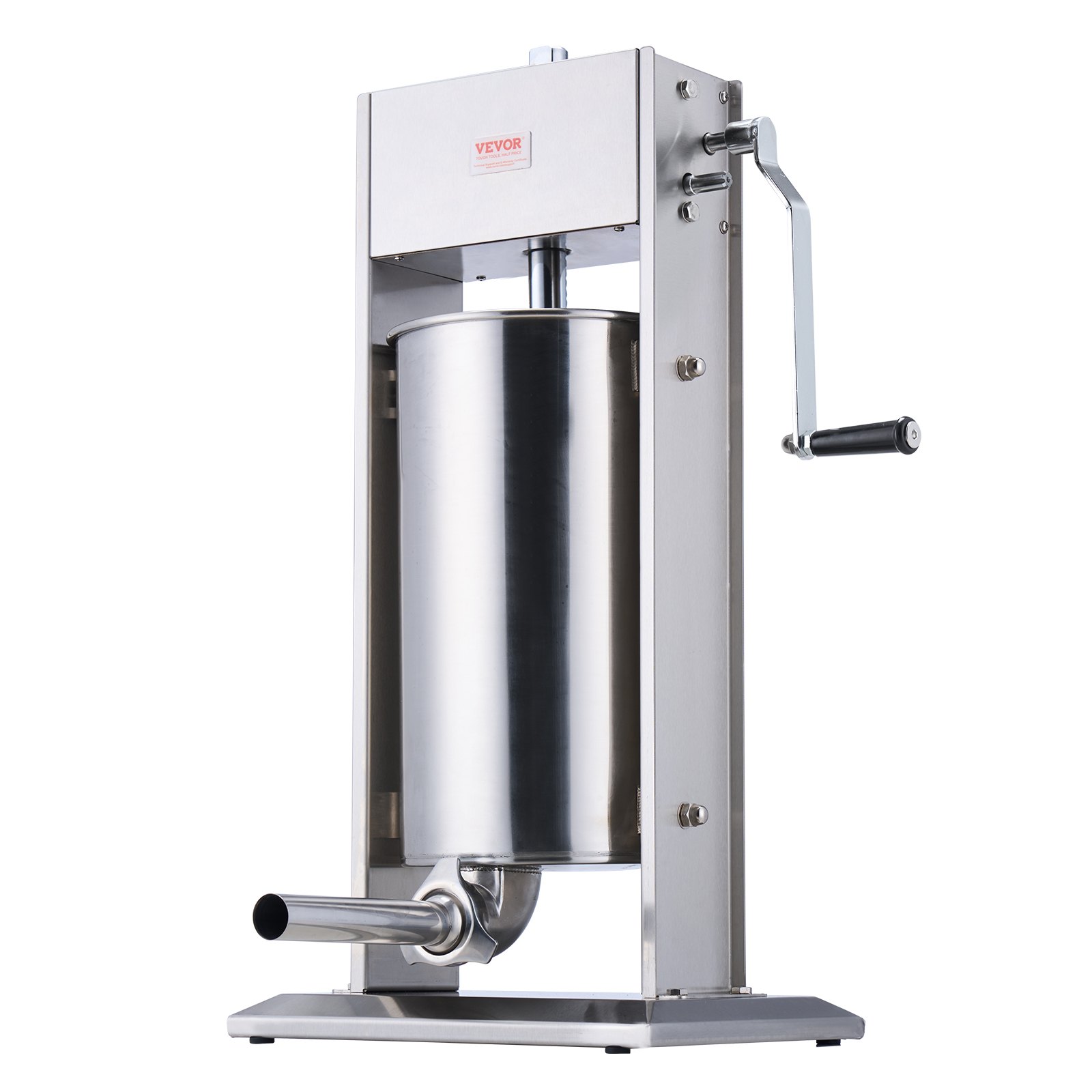 VEVOR Manual Sausage Stuffer, 15 L / 30 LBS Vertical Sausage Machine, Dual-Speed Meat Stuffer, Made of Food-Grade 304 Stainless Steel, Includes 5 Stuffing Tubes, for Home Kitchen Restaurant Commercial