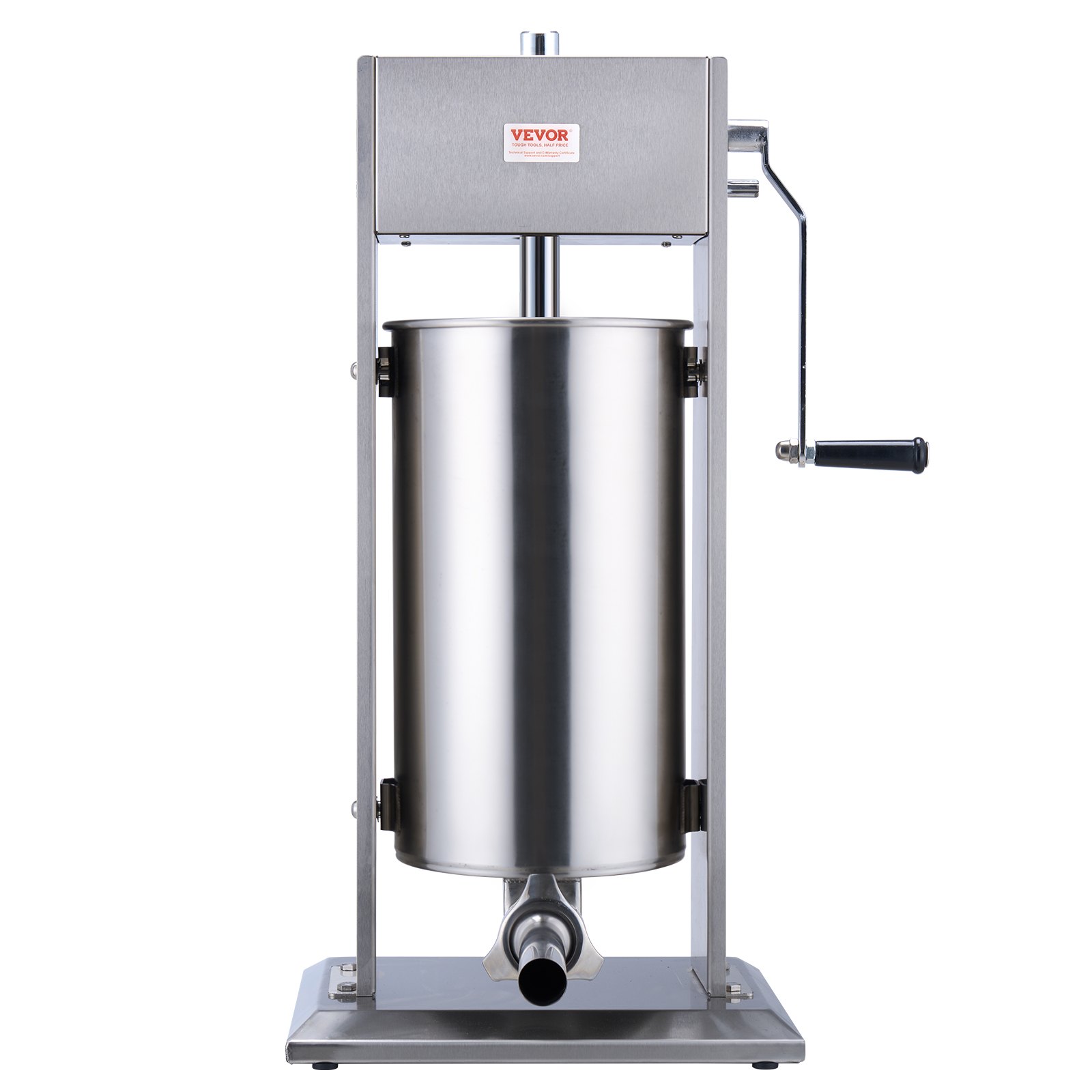 VEVOR Manual Sausage Stuffer, 15 L / 30 LBS Vertical Sausage Machine, Dual-Speed Meat Stuffer, Made of Food-Grade 304 Stainless Steel, Includes 5 Stuffing Tubes, for Home Kitchen Restaurant Commercial
