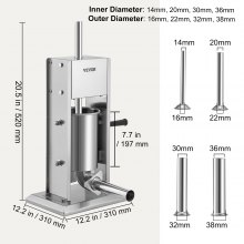 VEVOR Sausage Stuffer 5LBS/3L Capacity Homemade Sausage Maker Stainless Steel