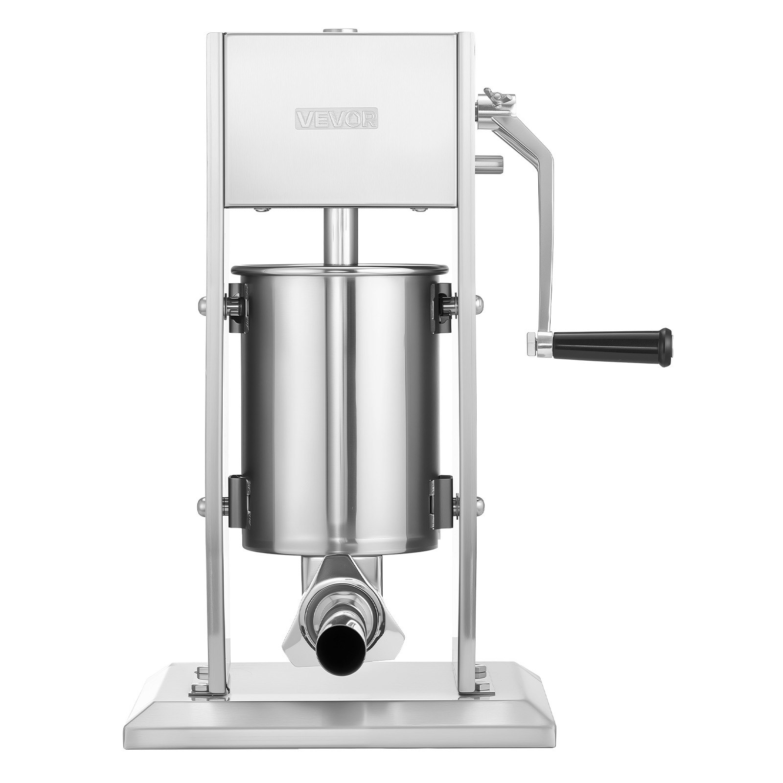 VEVOR Manual Sausage Stuffer, 7 LBS / 3 L Vertical Meat Stuffer, Heavy Duty Sausage Casing Meat Stuffing Machine, Dual-Speed Stainless Steel Filler with 5 Filling Tubes, for Commercial and Home Use