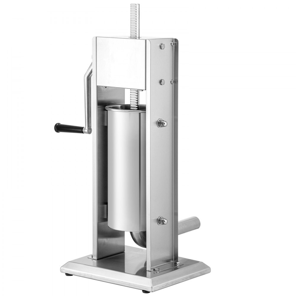 VEVOR Manual Sausage Stuffer, 8LBS/5L Capacity, Two Speed 304 Stainless Steel Vertical Sausage Stuffer, Sausage Filling Machine with 4 Stuffing Tubes, Suction Base for Household or Commercial Use
