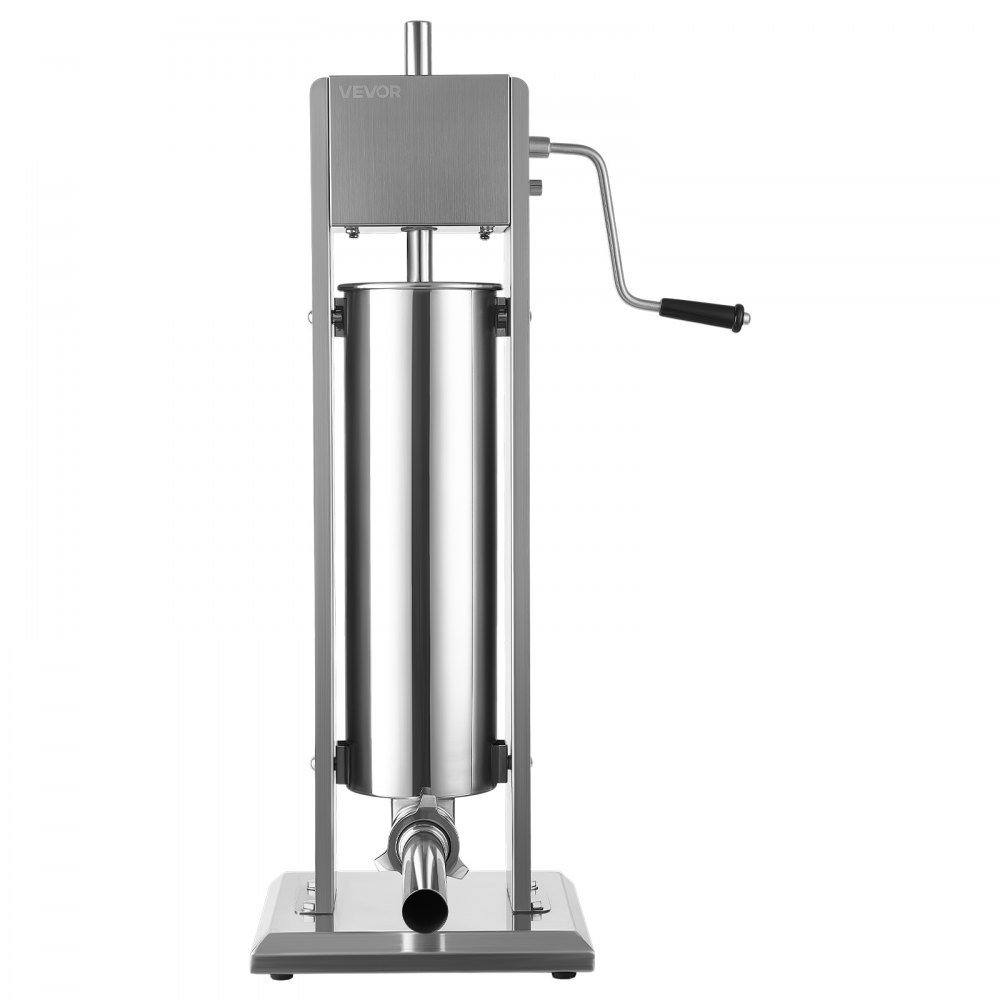 VEVOR Manual Sausage Stuffer 7L/15LBS Vertical Sausage Machine Dual-Speed, Food-Grade 304 Stainless Steel Meat Stuffer, Includes 5 Stuffing Tubes, for Home Kitchen Restaurant Commercial