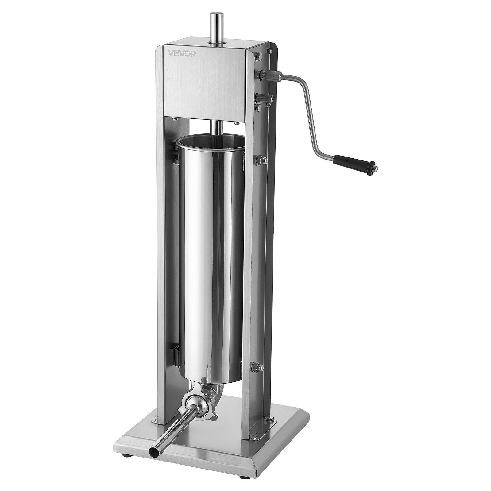 VEVOR Manual Sausage Stuffer 7L/15LBS Vertical Sausage Machine Dual-Speed, Food-Grade 304 Stainless Steel Meat Stuffer, Includes 5 Stuffing Tubes, for Home Kitchen Restaurant Commercial