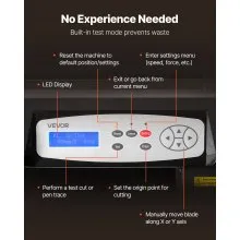 VEVOR Vinyl Cutter Machine, 53 inch Max Feed Width, Dual Blades, Adjustable Force and Speed, LED Display, Vinyl Plotter Cutter Printer Bundle with Sticker Sheets, Transfer Film, Signmaster Software
