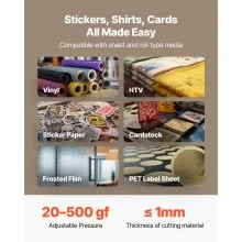 VEVOR Vinyl Cutter Machine, 53 inch Max Feed Width, Dual Blades, Adjustable Force and Speed, LED Display, Vinyl Plotter Cutter Printer Bundle with Sticker Sheets, Transfer Film, Signmaster Software