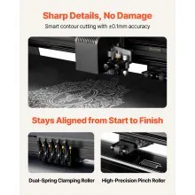 VEVOR Vinyl Cutter Machine, 53 inch Max Feed Width, Dual Blades, Adjustable Force and Speed, LED Display, Vinyl Plotter Cutter Printer Bundle with Sticker Sheets, Transfer Film, Signmaster Software