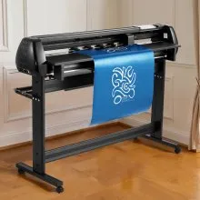 VEVOR Vinyl Cutter Machine, 53 inch Max Feed Width, Dual Blades, Adjustable Force and Speed, LED Display, Vinyl Plotter Cutter Printer Bundle with Sticker Sheets, Transfer Film, Signmaster Software