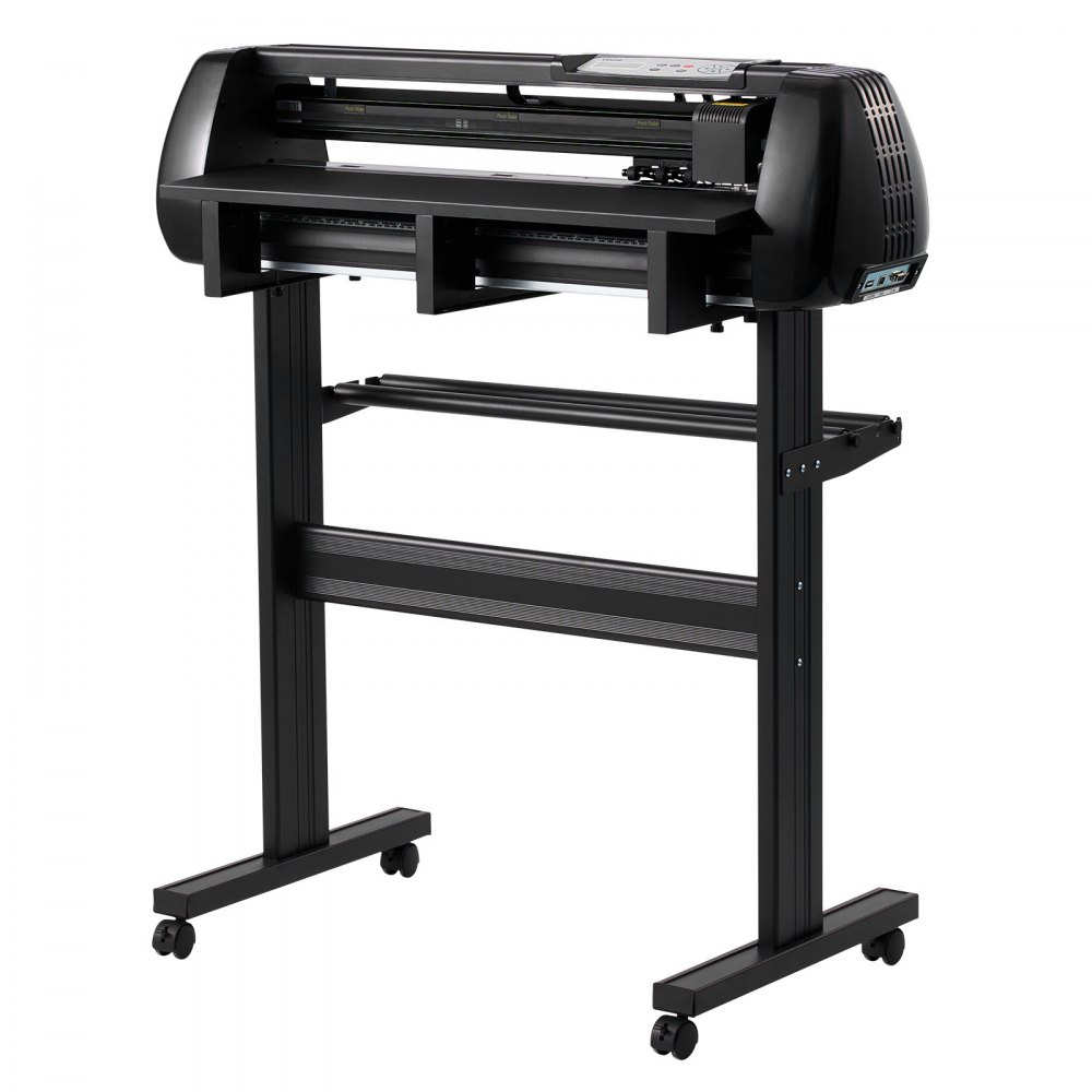 VEVOR Vinyl Cutter Machine, 28 inch Max Feed Width, Dual Blades, Adjustable Force and Speed, LED Display, Vinyl Plotter Cutter Printer Bundle with Sticker Sheets, Transfer Film, Signmaster Software