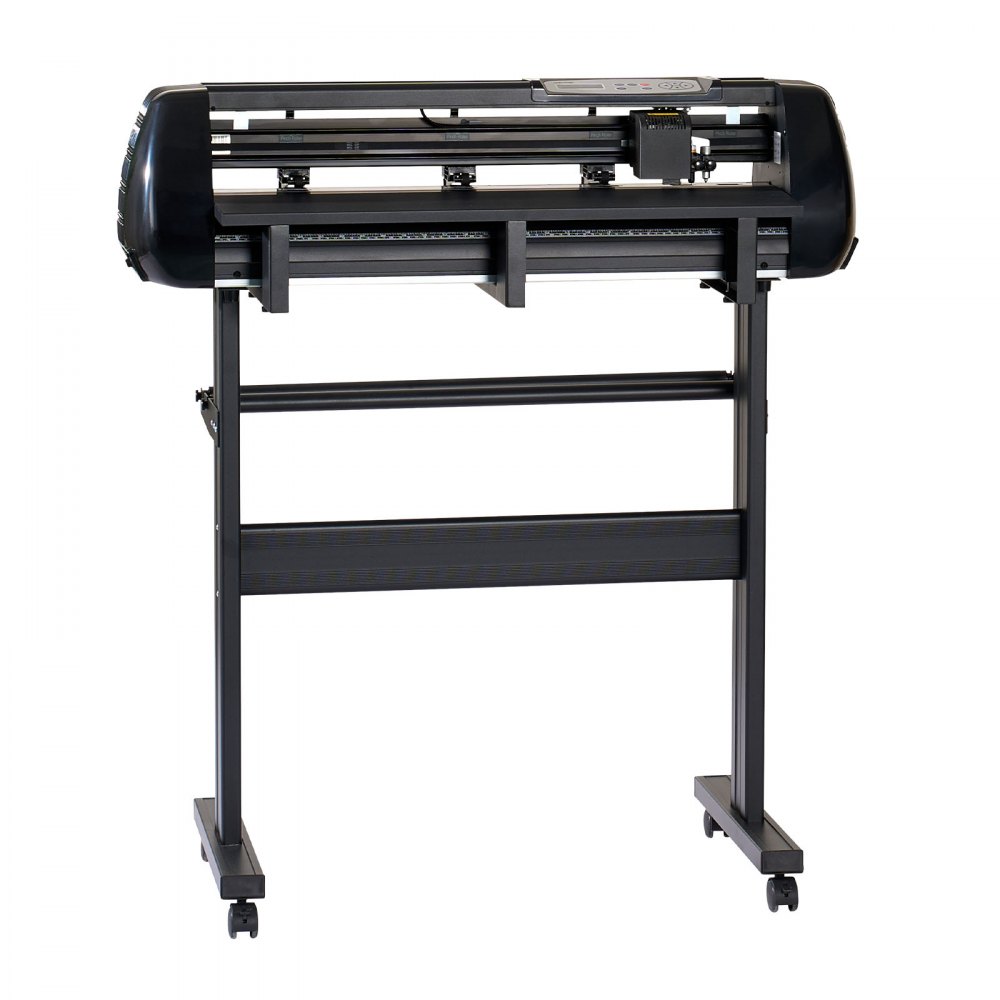 VEVOR Vinyl Cutter Machine, 28 inch Max Feed Width, Dual Blades, Adjustable Force and Speed, LED Display, Vinyl Plotter Cutter Printer Bundle with Sticker Sheets, Transfer Film, Signmaster Software