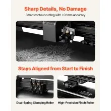 VEVOR Vinyl Cutter Machine, 28 inch Max Feed Width, Dual Blades, Adjustable Force and Speed, LED Display, Vinyl Plotter Cutter Printer Bundle with Sticker Sheets, Transfer Film, Signmaster Software
