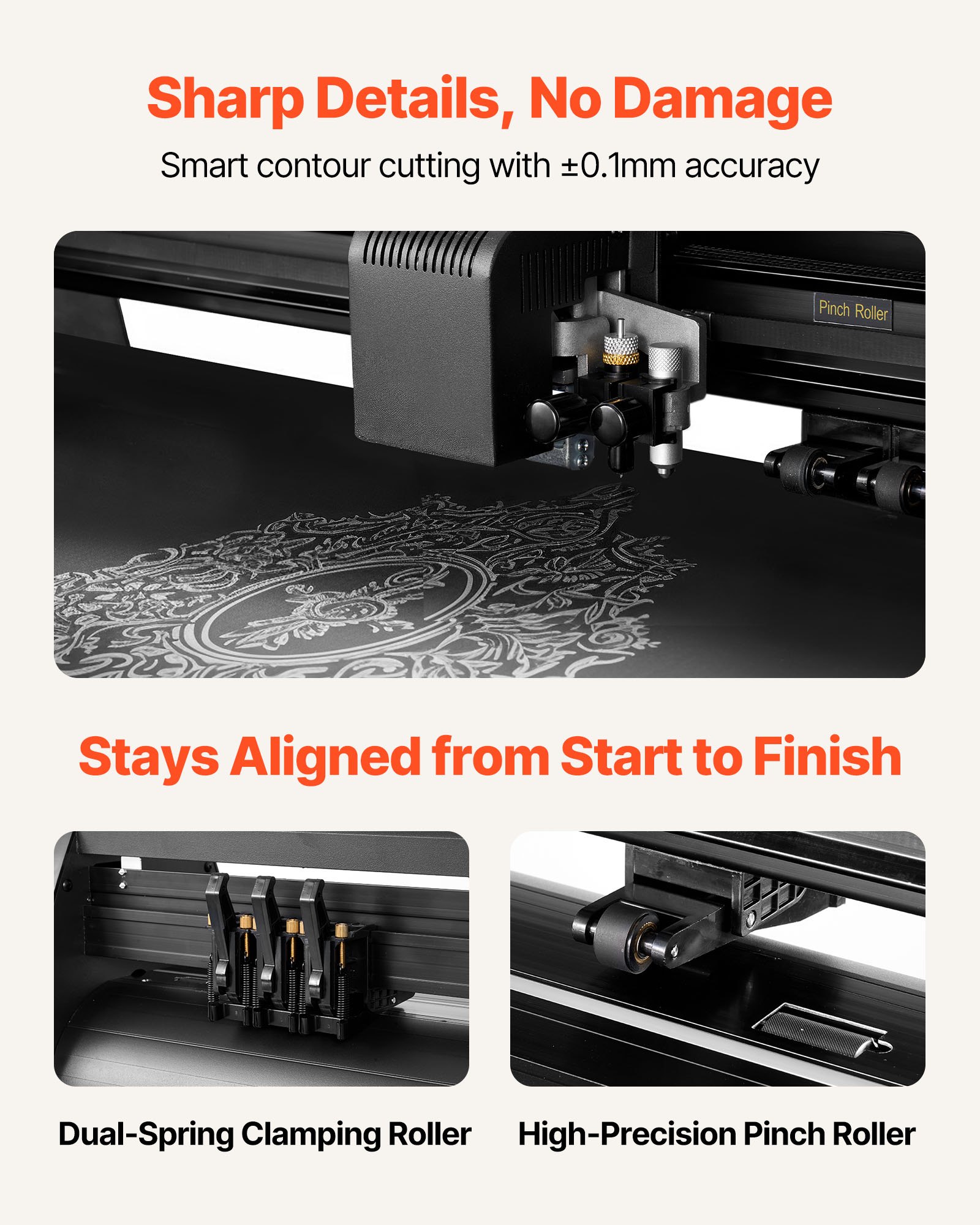 VEVOR Vinyl Cutter Machine, 28 inch Max Feed Width, Dual Blades, Adjustable Force and Speed, LED Display, Vinyl Plotter Cutter Printer Bundle with Sticker Sheets, Transfer Film, Signmaster Software