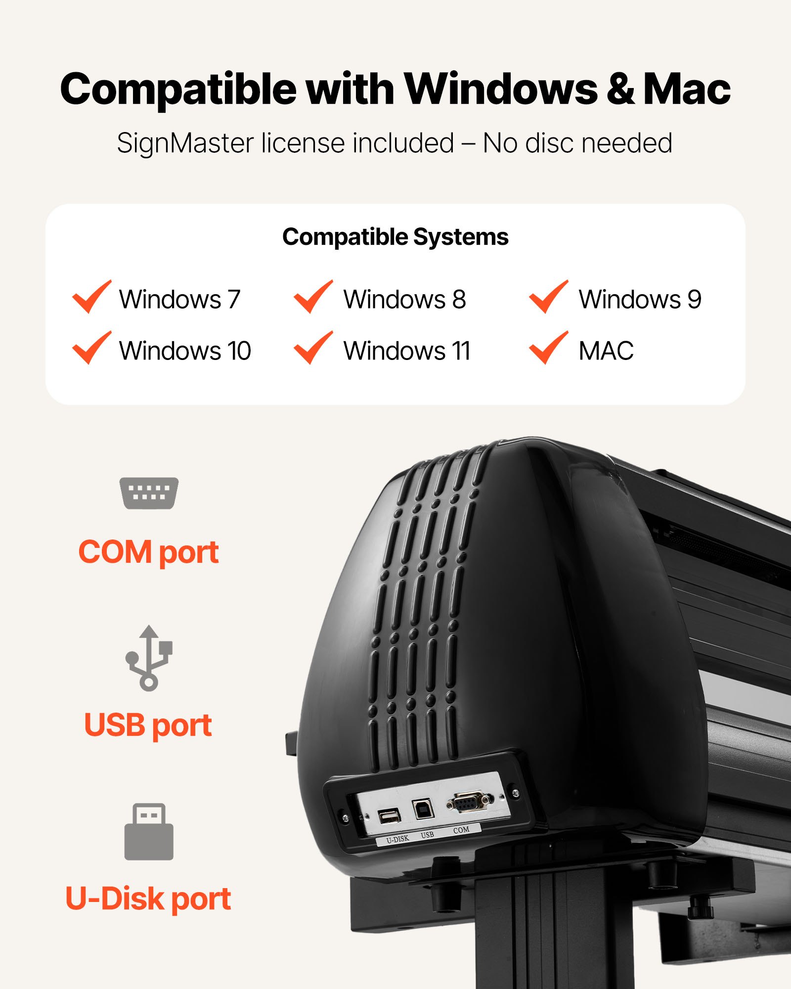 VEVOR Vinyl Cutter Machine, 28 inch Max Feed Width, Dual Blades, Adjustable Force and Speed, LED Display, Vinyl Plotter Cutter Printer with Signmaster Software for Compatible with Windows and macOS