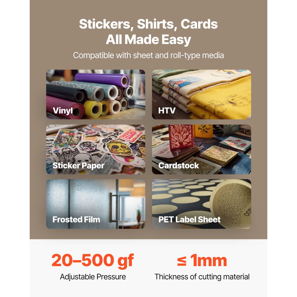 VEVOR vinylskærer, 720 mm maks. fremføringsbredde, dobbelte klinger, justerbar kraft og hastighed, LED-display, vinylplotterskærerprinter med Signmaster-software til kompatibel med Windows og macOS