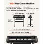 VEVOR Vinyl Cutter Machine, 34 inch Max Feed Width, Dual Blades, Adjustable Force and Speed, LED Display, Vinyl Plotter Cutter Printer Bundle with Sticker Sheets, Transfer Film, Signmaster Software
