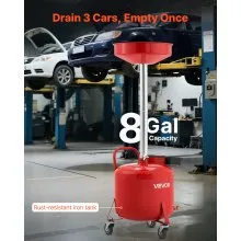 VEVOR Waste Oil Drain Tank 8 Gallon Industrial Fluid Drain Tank with Toolbox