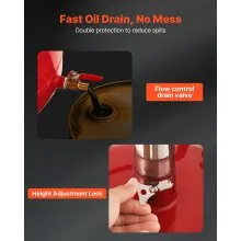 VEVOR Waste Oil Drain Tank 8 Gallon Industrial Fluid Drain Tank with Toolbox