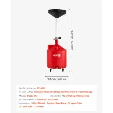 VEVOR Waste Oil Drain Tank 18 Gallon Industrial Fluid Drain Tank with Funnel