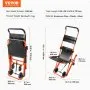 VEVOR Manual Stair Chair, 159 kg Load Capacity, Foldable Emergency Stair Wheelchair with 4 Wheels, Portable Transport Stair Chair Ambulance Firefighter Evacuation Use for Elderly, Disabled Transfer