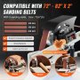 VEVOR Belt Grinder Sander, 72 x 2-Inch Variable Speed Belt Polisher with VFD, 1500W Knife Sharpener with 3 Grinding Moulds & 3PCS Sanding Belts for Metalworking, Compatible with 72"- 82*2" Belts