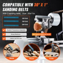 VEVOR Belt Grinder Sander 30 x 1-Inch Variable Speed with VFD 2 Grinding Moulds