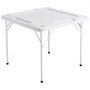 VEVOR Mahjong Table, Square 4 Player Folding Card Table with 4 Cup Holders & 4 Chip Trays, Portable Domino Game Table with 1 Set of Dominoes for Mahjong Poker Puzzles, 35.4 x 35.4-inch, White