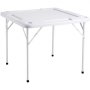 VEVOR Mahjong Table, Square 4 Player Folding Card Table with 4 Cup Holders & 4 Chip Trays, Portable Domino Game Table with 1 Set of Dominoes for Mahjong Poker Puzzles, 35.4 x 35.4-inch, White