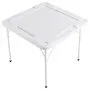 VEVOR Mahjong Table, Square 4 Player Folding Card Table with 4 Cup Holders & 4 Chip Trays, Portable Domino Game Table with 1 Set of Dominoes for Mahjong Poker Puzzles, 35.4 x 35.4-inch, White