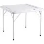 VEVOR Mahjong Table, Square 4 Player Folding Card Table with 4 Cup Holders & 4 Chip Trays, Portable Domino Game Table with 1 Set of Dominoes for Mahjong Poker Puzzles, 35.4 x 35.4-inch, White