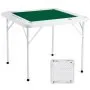 VEVOR Mahjong Table, 4 Player Folding Domino Table with Wear-Resistant Green Tabletop, Portable Square Card Table with 4 Cup Holders & 4 Chip Trays for Mahjong Poker Puzzles, 35.4 x 35.4-inch