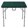 VEVOR Mahjong Table, Fold-in-Half 4 Player Card Table with Wear-Resistant Green Tabletop, Portable Bi-Folding Square Domino Table with Carrying Handle for Outdoor Camping Picnic Party, 34 x 34-inch