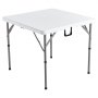 VEVOR mahjong table with white tabletop and foldable metal legs for easy storage and portability.