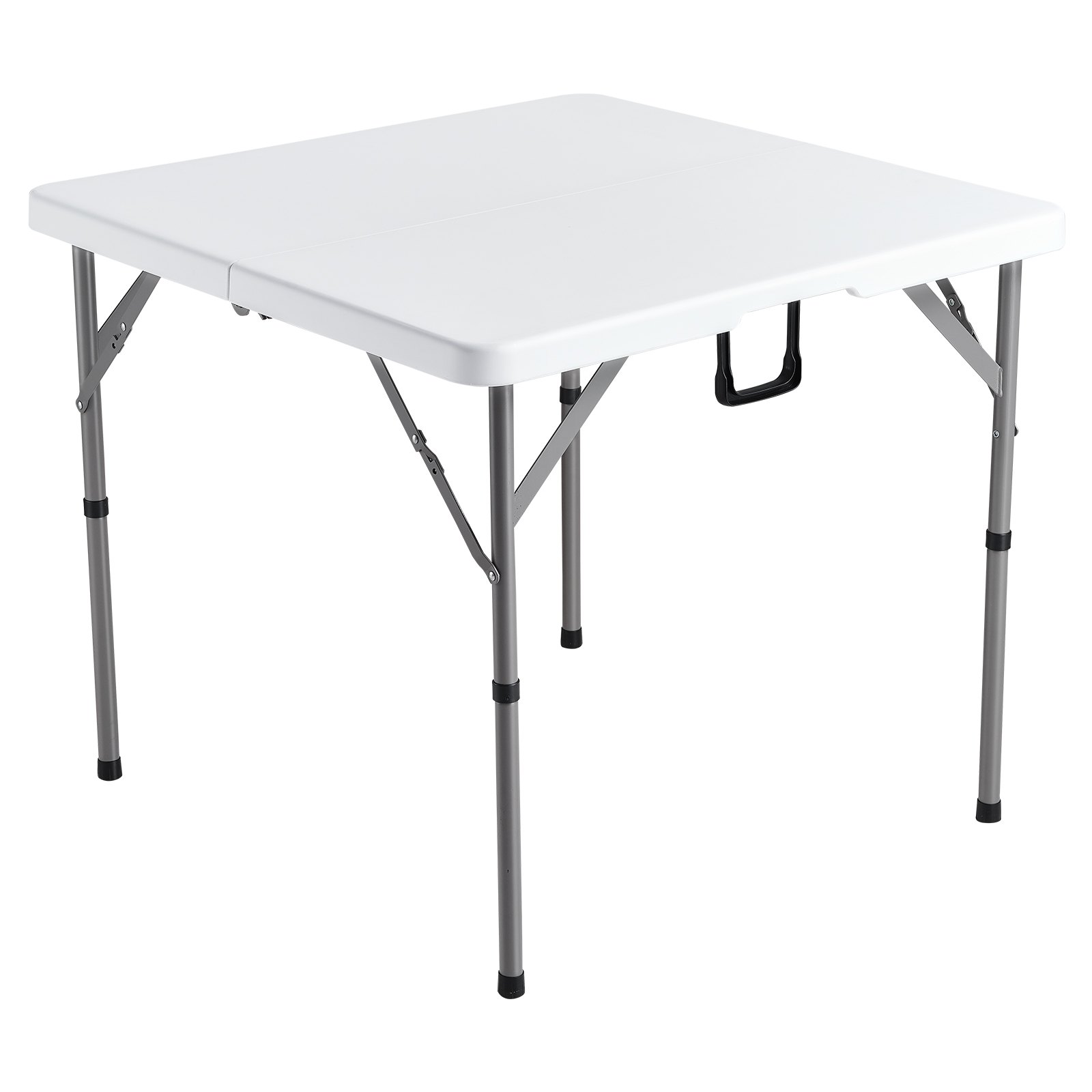 VEVOR mahjong table with white tabletop and foldable metal legs for easy storage and portability.