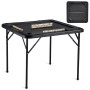 VEVOR Mahjong Table, Square 4 Player Folding Card Table with 4 Cup Holders & 4 Chip Trays, Portable Domino Game Table with 1 Set of Dominoes for Mahjong Poke Puzzles, 35.4 x 35.4-inch, Black