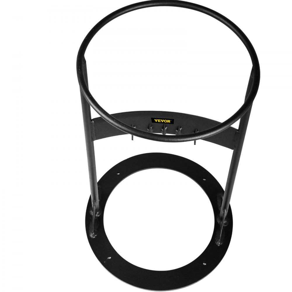 VEVOR log splitter black metal frame with round base and sturdy circular top handle.