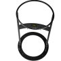 VEVOR log splitter black metal frame with round base and sturdy circular top handle.