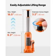 Hydraulic Bottle Jack High Lift Jack 10 Ton (22046 lbs) Car Auto Repair