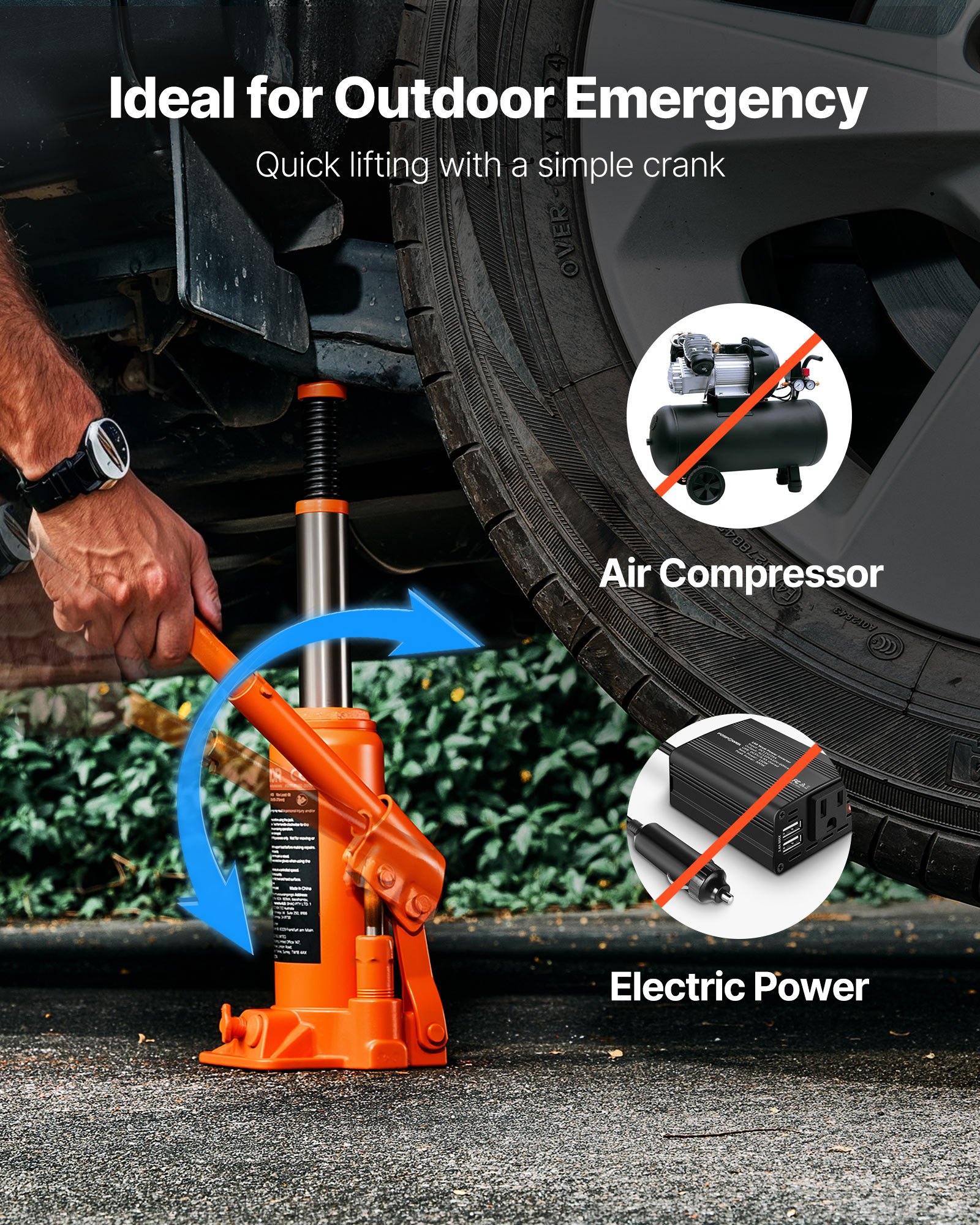 VEVOR Hydraulic Bottle Jack, 6 Ton (13227.6 lbs) Capacity, 7.7-14.8 Inch Lifting Range, Heavy Duty Welded Bottle Jack for Car, SUV, Pickup, Auto Repair, House Lift and Agricultural Equipment, Orange