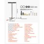 VEVOR PCP Hand Pump, 3 Stage, High Pressure Air Rifle Filling Stirrup Pump, 24.82 MPa 3600 PSI, with Oil-Moisture Filter, Pressure Gauge, Stainless Steel, for Airguns Air Rifles Paintball Tire Filling
