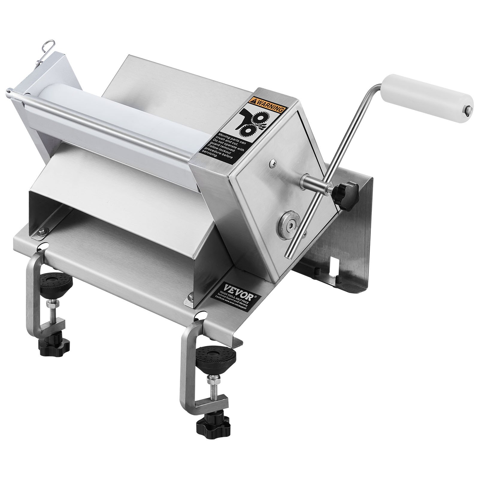 VEVOR Manual Dough Sheeter Machine, Puff Pastry Sheeter and Fondant Roller, Removable Handle, Panel, Roller for Easy Cleaning, Max 1/2 inch Adjustable Thickness, for Home or Small Commercial Kitchens