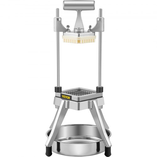 VEVOR Commercial Vegetable Fruit Chopper, Stainless Steel French Fry Cutter w/ 4 Blades 1/4" 3/8" 1/2", Vegetable Chopper Dicer w/ Stainless Bowl, Heavy Duty Cutter for Potato Tomato Onion Mushroom