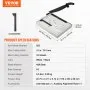 VEVOR Paper Cutter, Guillotine Trimmer, 381 mm Cut Length, 16 Sheets Capacity, Heavy Duty Guillotine Paper Cutter with Guard Rail/Blade Lock for Cardstock/Cardboard, Paper Trimmer for Home Office